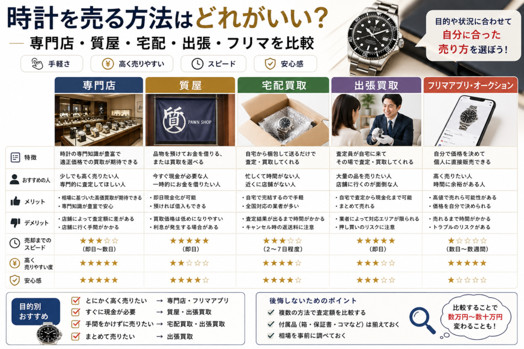 時計売るならどれがいい