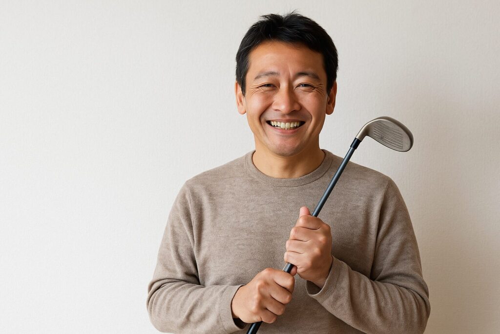ゴルフクラブを持つ男性