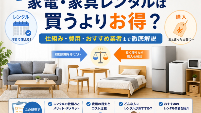 家電・レンタル家具は買うよりお得？仕組み・費用・おすすめ業者まで徹底解説