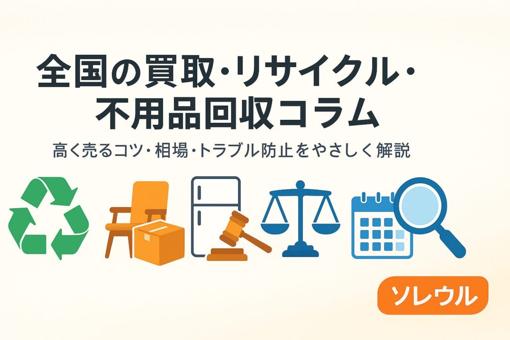 全国の買取・リサイクル・不用品回収コラム