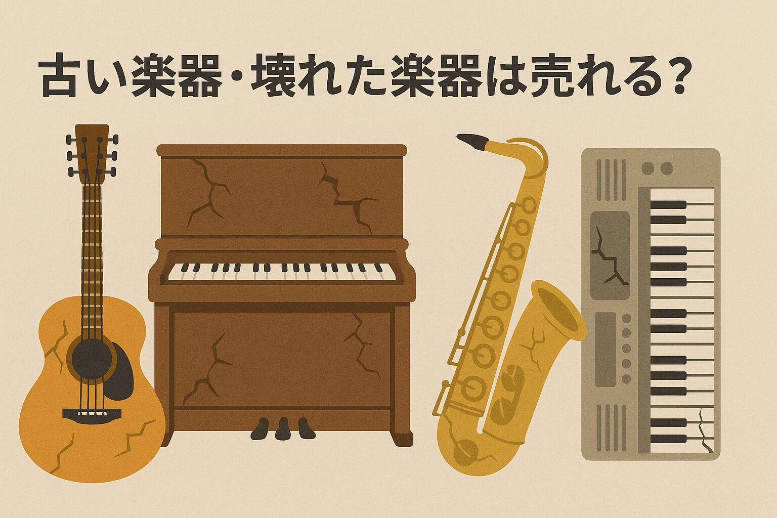 古い楽器・壊れた楽器は売れる?処分方法まとめ|買取・リサイクル・自治体処分の違いを解説