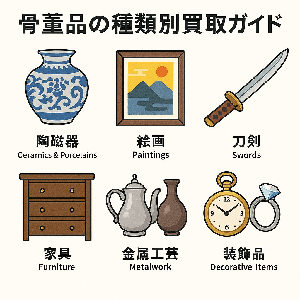 骨董品の種類別買取ガイド｜陶磁器・絵画・刀剣・家具の相場と売却のコツ