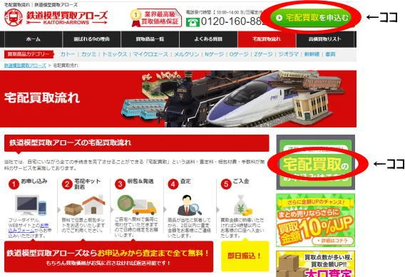鉄道買取アローズ申し込み